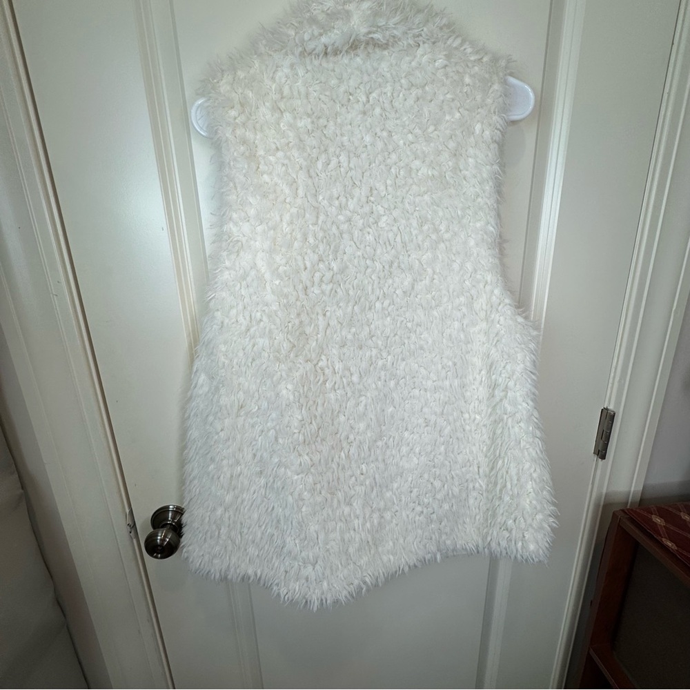 Pink Owl Faux Fur Swing Vest Ivory Size L - Picture 5 of 14